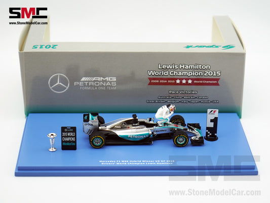 2015 3x World Champion Mercedes F1 W06 #44 Lewis Hamilton US GP 1:43 Spark Special Figure Edition