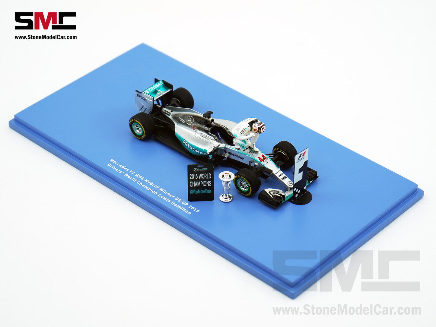 2015 3x World Champion Mercedes F1 W06 #44 Lewis Hamilton US GP 1:43 Spark Special Figure Edition