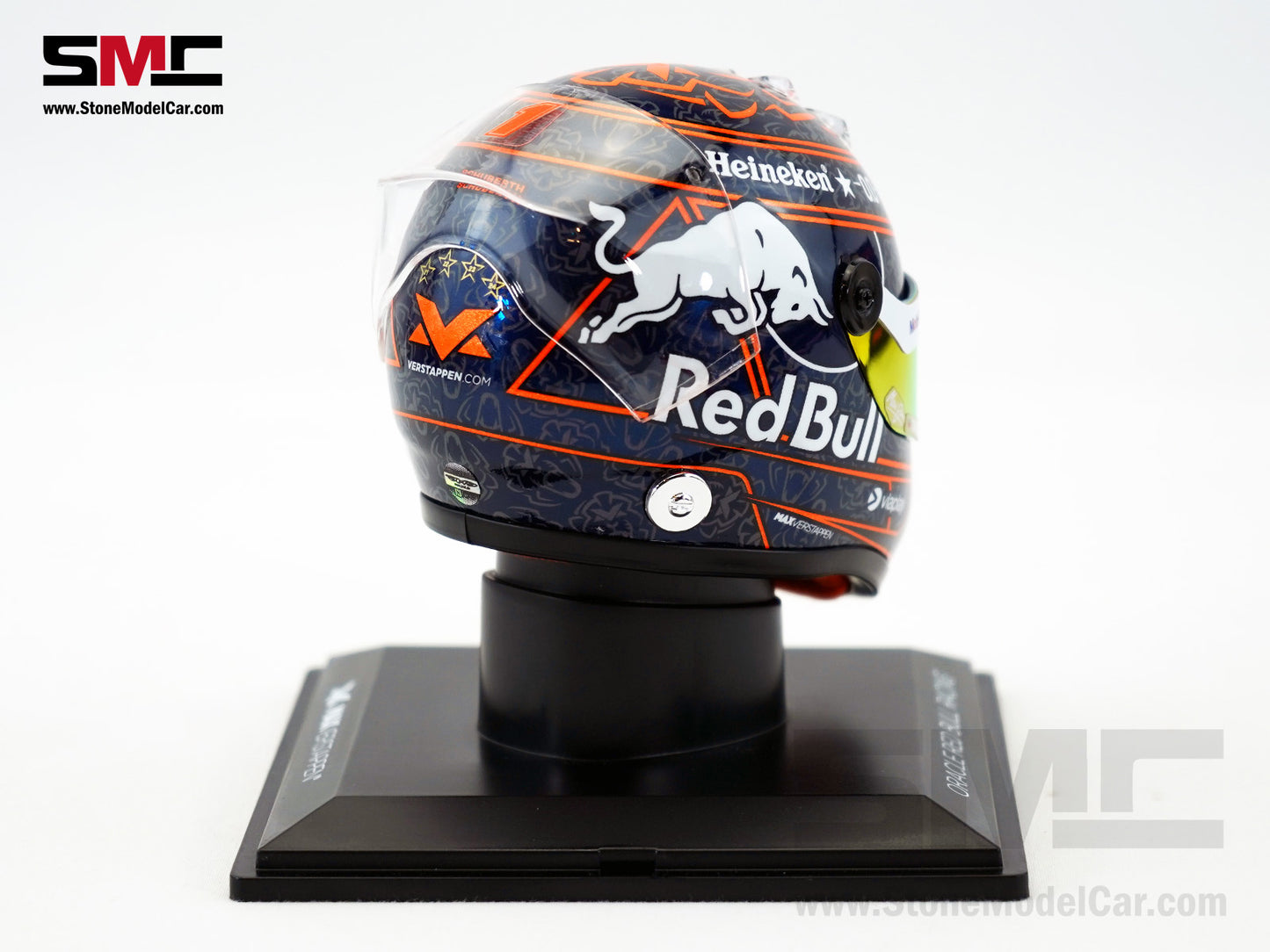 Red Bull F1 RB21 #1 Max Verstappen Orange Lion 2025 Special Livery Schuberth 1:4 Miniature Helmet