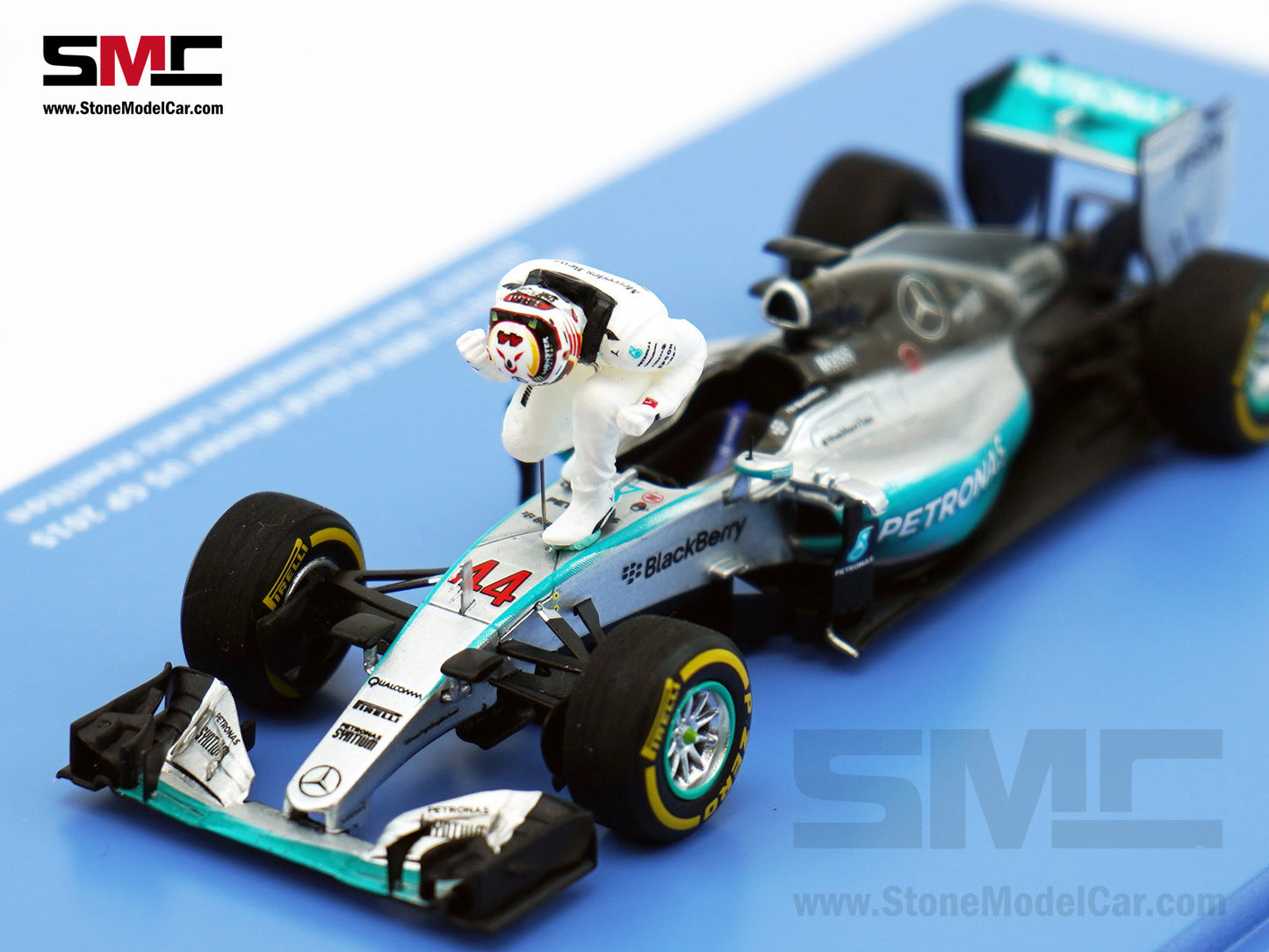 2015 3x World Champion Mercedes F1 W06 #44 Lewis Hamilton US GP 1:43 Spark Special Figure Edition