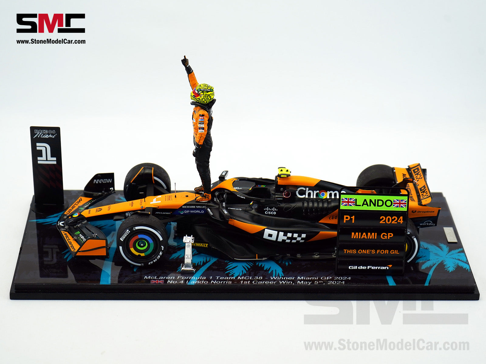 McLaren F1 MCL38 #4 Lando Norris Miami GP 2024 1st Career Win 1:18