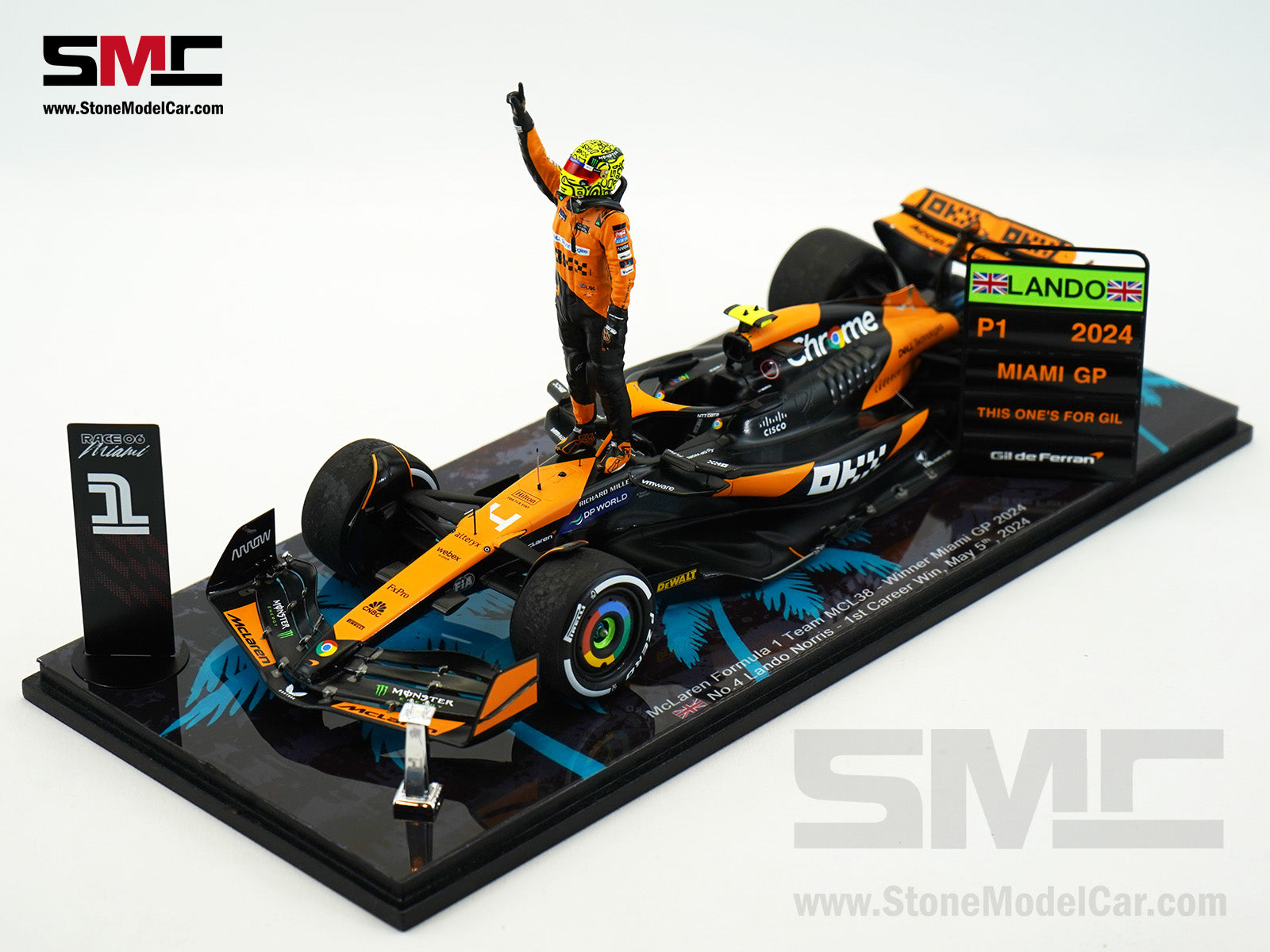 McLaren F1 MCL38 #4 Lando Norris Miami GP 2024 1st Career Win 1:18