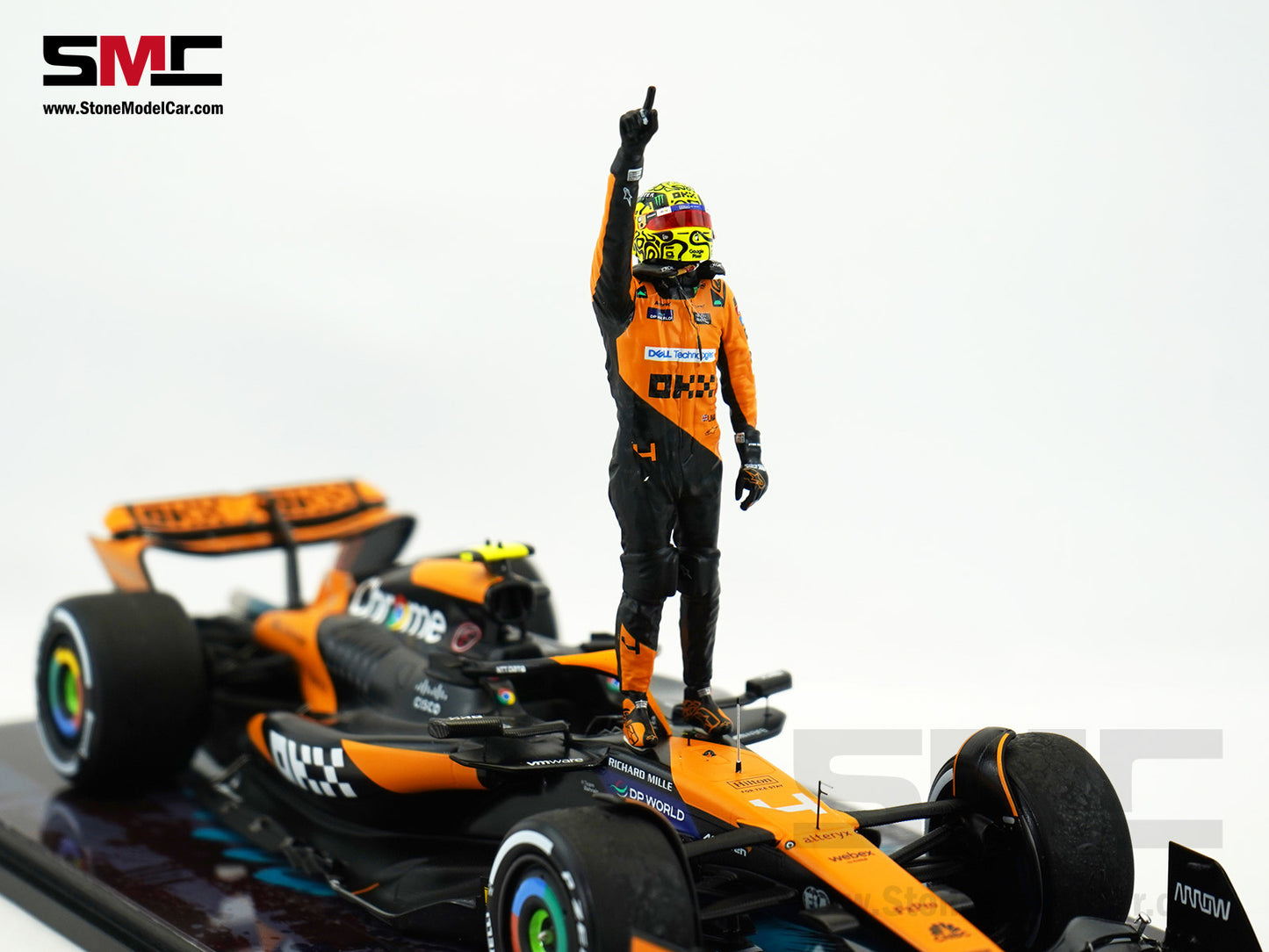 McLaren F1 MCL38 #4 Lando Norris Miami GP 2024 1st Career Win 1:18 Spark Figure Special Edition