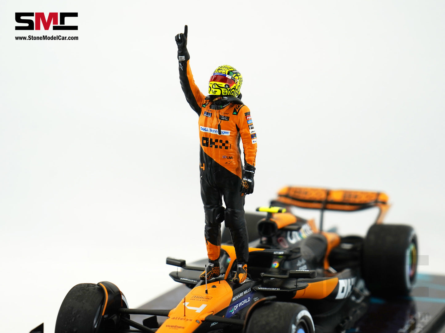 McLaren F1 MCL38 #4 Lando Norris Miami GP 2024 1st Career Win 1:18 Spark Figure Special Edition