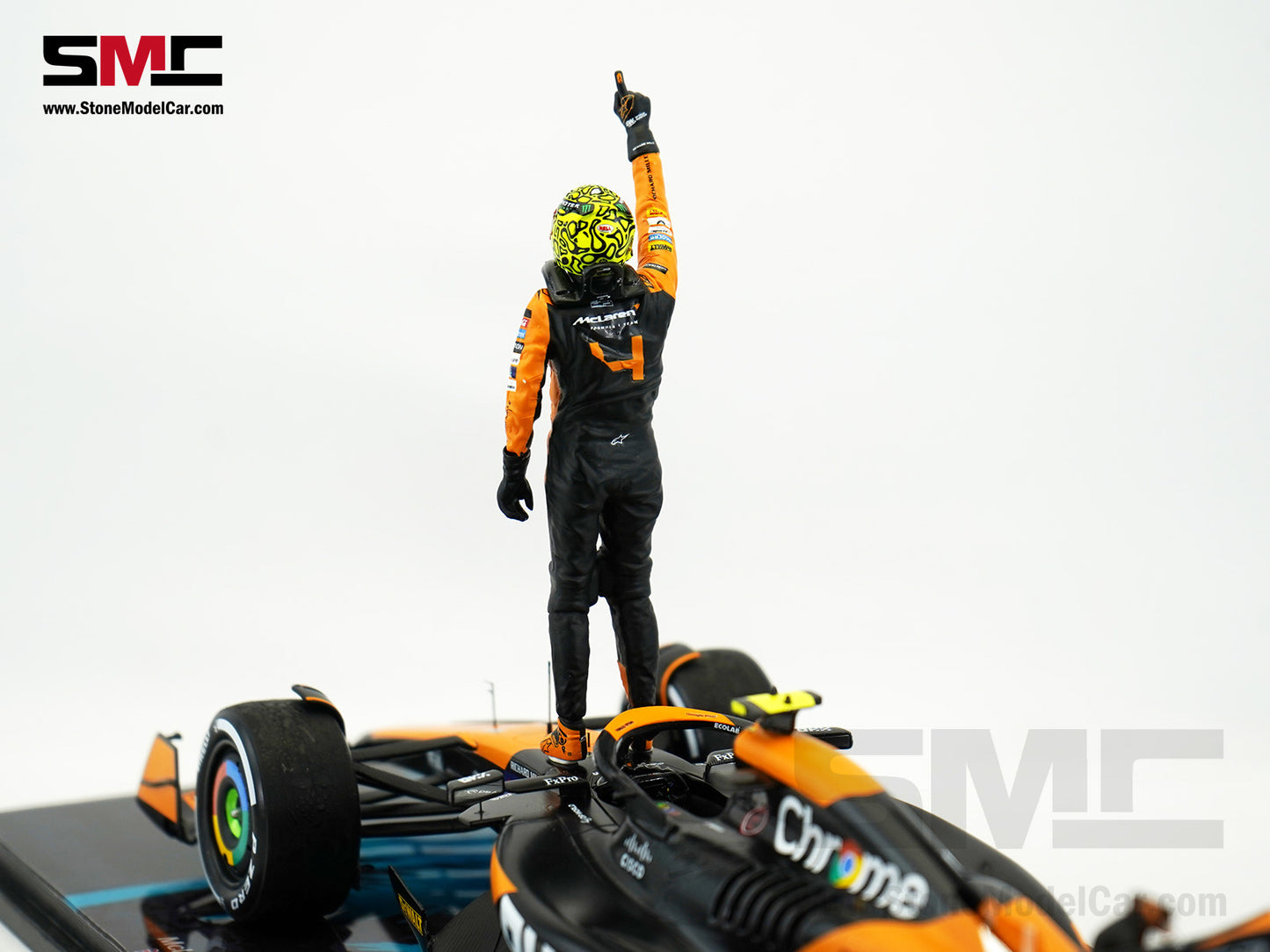 McLaren F1 MCL38 #4 Lando Norris Miami GP 2024 1st Career Win 1:18 Spark Figure Special Edition