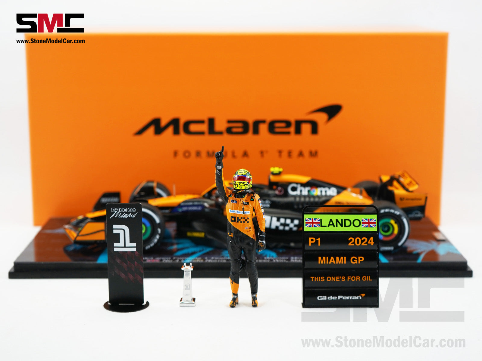 McLaren F1 MCL38 #4 Lando Norris Miami GP 2024 1st Career Win 1:18