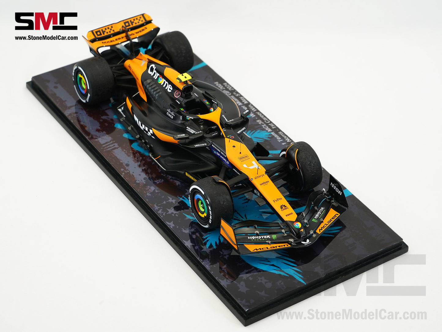 McLaren F1 MCL38 #4 Lando Norris Miami GP 2024 1st Career Win 1:18 Spark Figure Special Edition