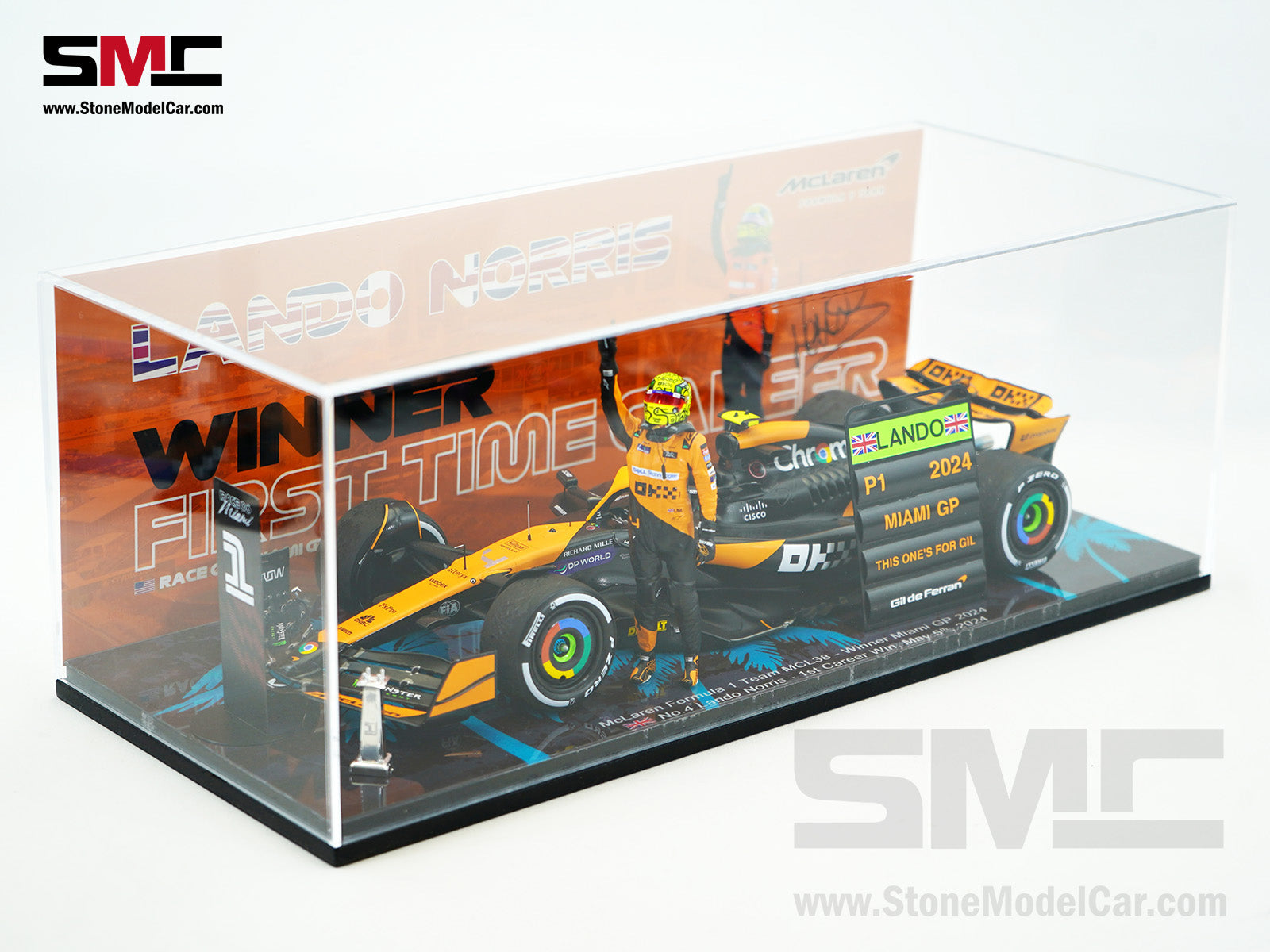 McLaren F1 MCL38 #4 Lando Norris Miami GP 2024 1st Career Win 1:18