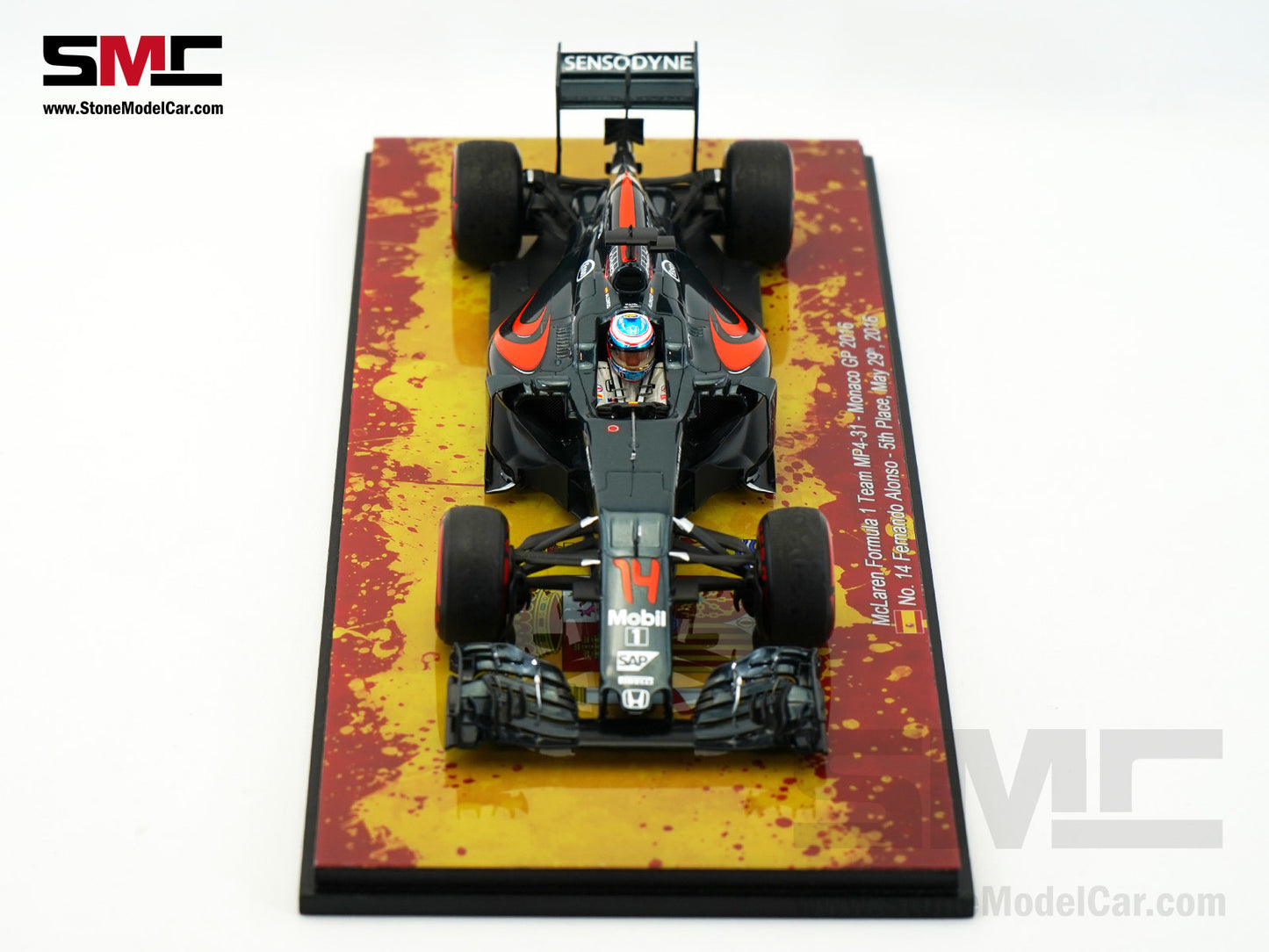 McLaren F1 MP4-31 #14 Fernando Alonso Monaco GP 2016 5th Place 1:18 Spark 18S248S