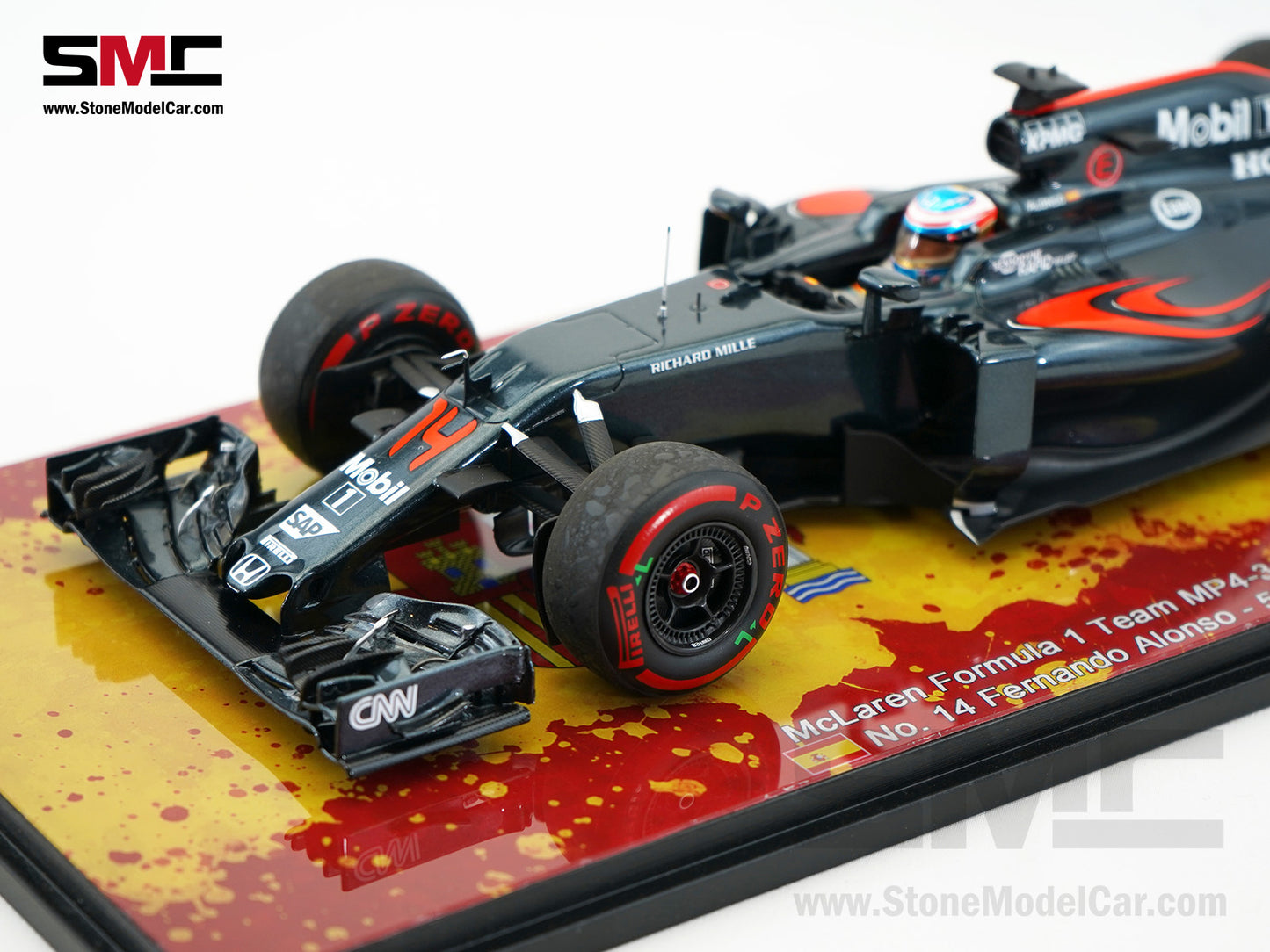 McLaren F1 MP4-31 #14 Fernando Alonso Monaco GP 2016 5th Place 1:18 Spark 18S248S