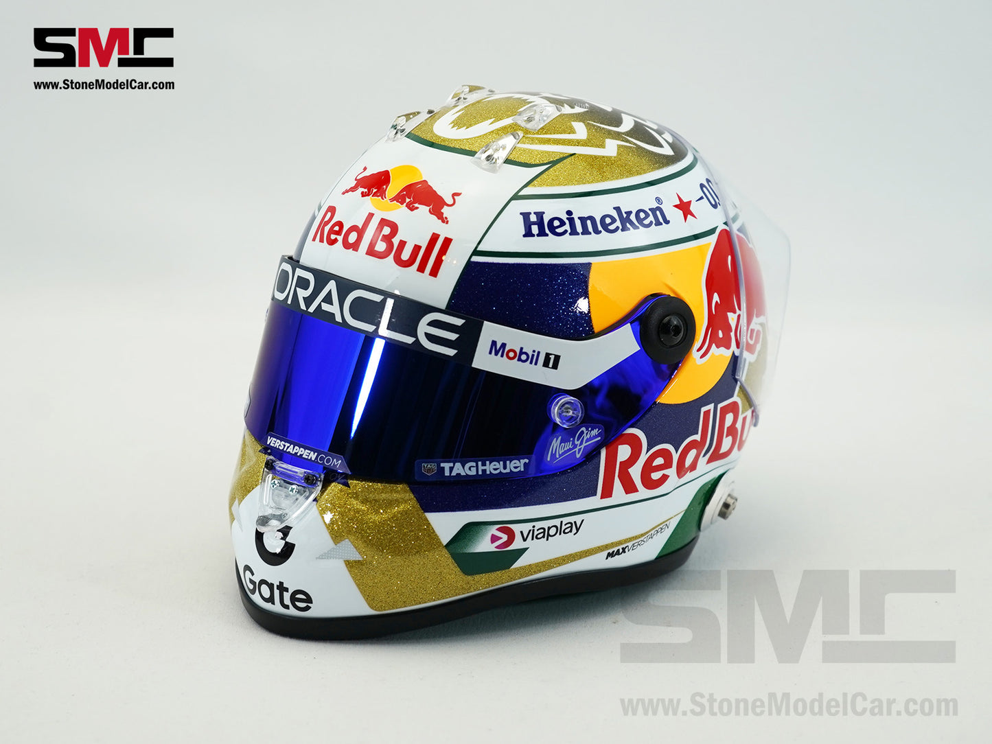 Red Bull F1 RB21 #1 Max Verstappen Brazil GP 2025 Special Livery Schuberth 1:2 Miniature Helmet