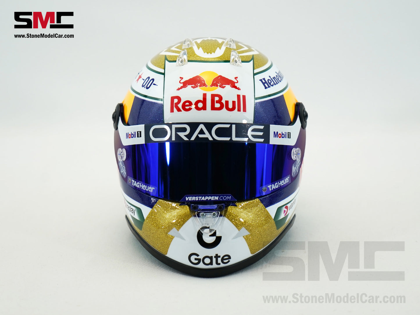 Red Bull F1 RB21 #1 Max Verstappen Brazil GP 2025 Special Livery Schuberth 1:2 Miniature Helmet