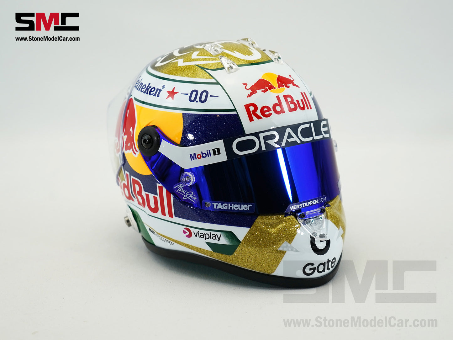 Red Bull F1 RB21 #1 Max Verstappen Brazil GP 2025 Special Livery Schuberth 1:2 Miniature Helmet