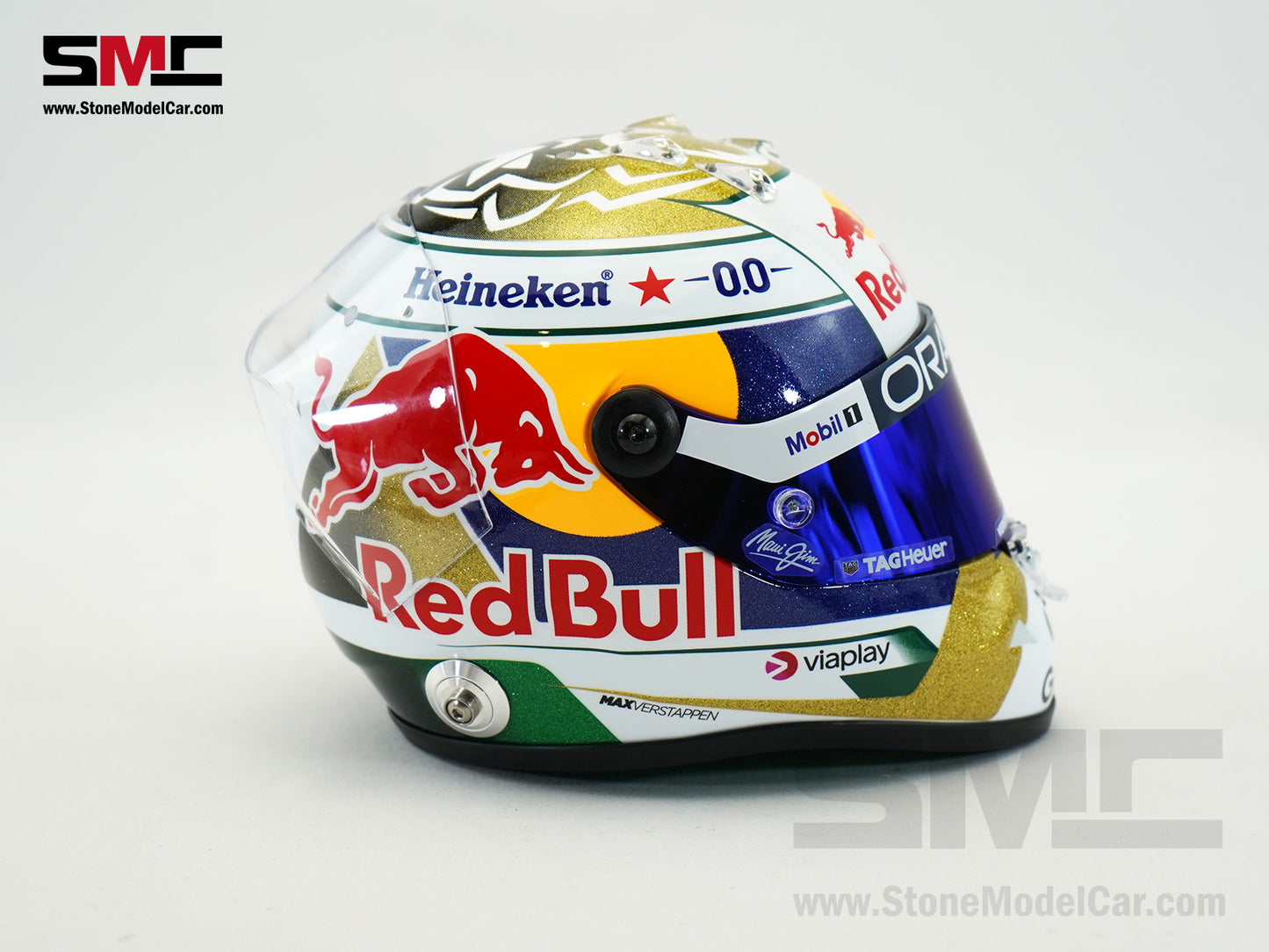 Red Bull F1 RB21 #1 Max Verstappen Brazil GP 2025 Special Livery Schuberth 1:2 Miniature Helmet