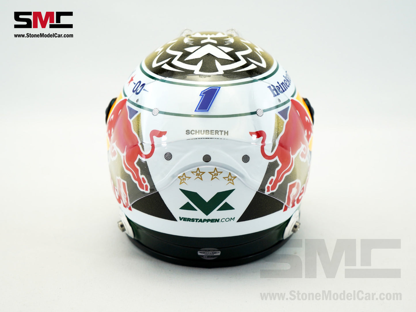 Red Bull F1 RB21 #1 Max Verstappen Brazil GP 2025 Special Livery Schuberth 1:2 Miniature Helmet