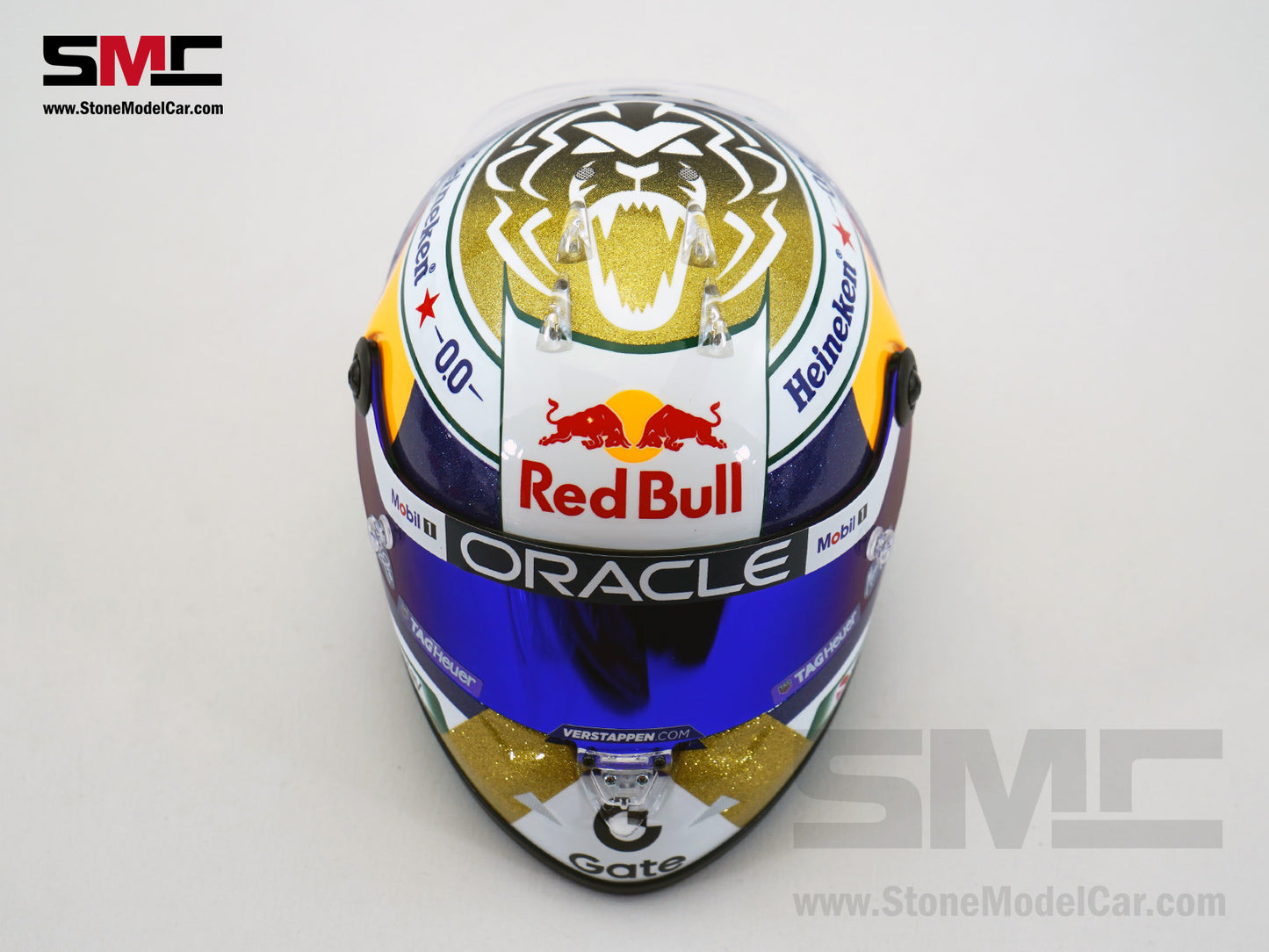 Red Bull F1 RB21 #1 Max Verstappen Brazil GP 2025 Special Livery Schuberth 1:2 Miniature Helmet