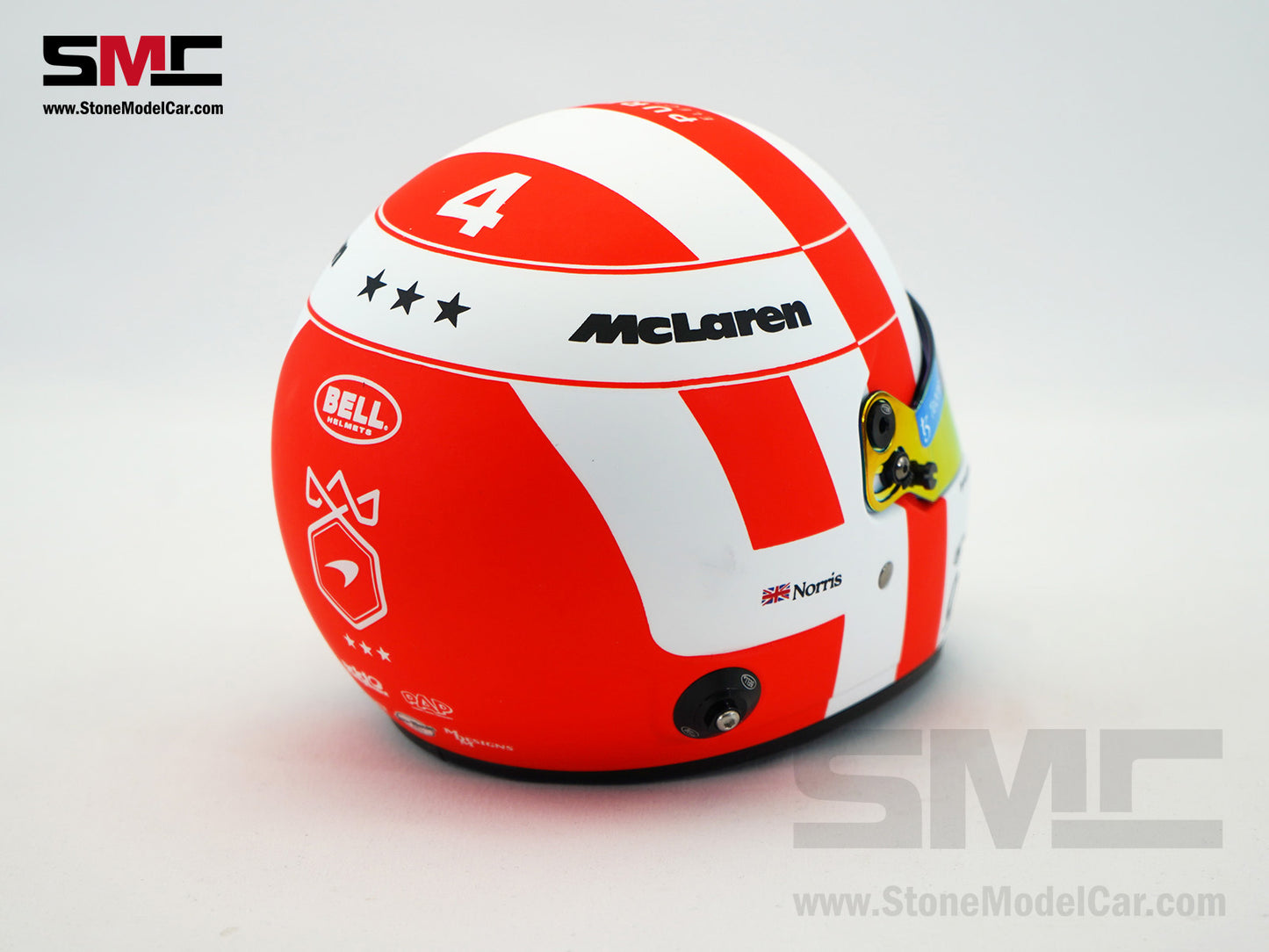McLaren F1 MCL60 #4 Lando Norris 9th Monaco GP 2023 Special Livery BELL 1:2 Miniature Helmet
