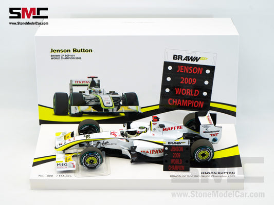 Brawn GP Mercedes F1 BGP001 #22 Jenson Button Brazil GP 2009 World Champion 1:18 MINICHAMPS Gift Box