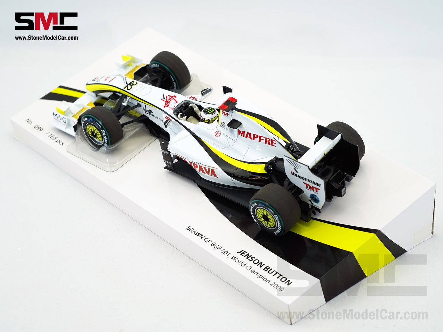Brawn GP Mercedes F1 BGP001 #22 Jenson Button Brazil GP 2009 World Champion 1:18 MINICHAMPS Gift Box
