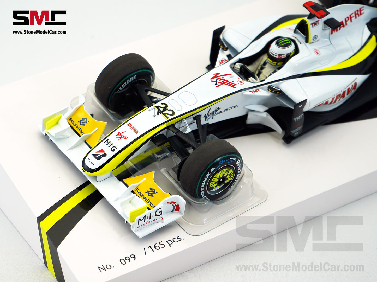 Brawn GP Mercedes F1 BGP001 #22 Jenson Button Brazil GP 2009 World Champion 1:18 MINICHAMPS Gift Box