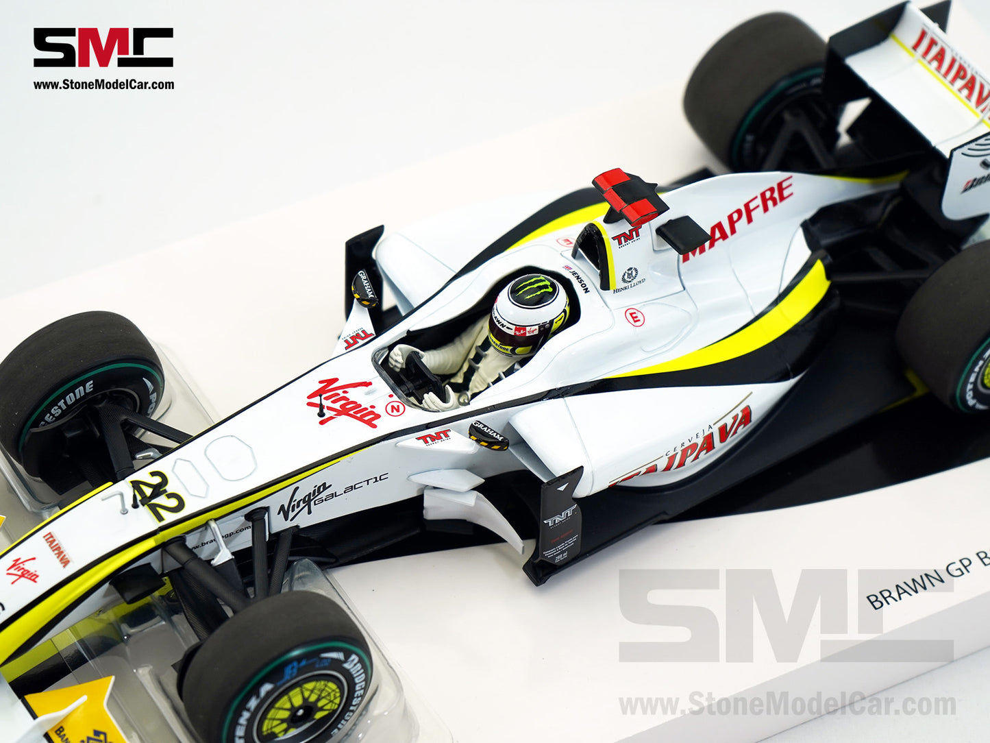 Brawn GP Mercedes F1 BGP001 #22 Jenson Button Brazil GP 2009 World Champion 1:18 MINICHAMPS Gift Box