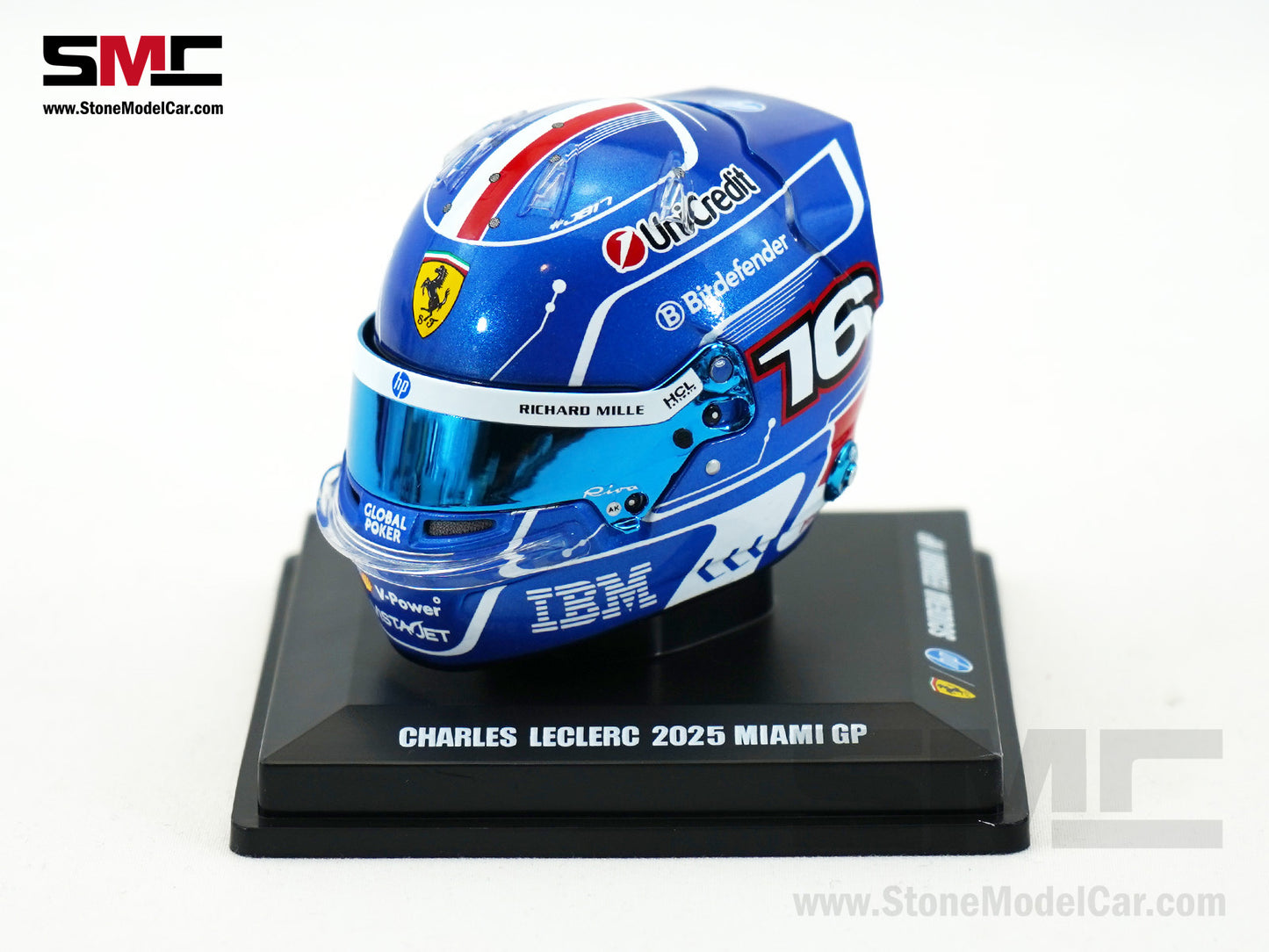 Ferrari HP F1 SF-25 #16 Charles Leclerc Miami GP 2025 Looksmart 1:5 BELL Helmet