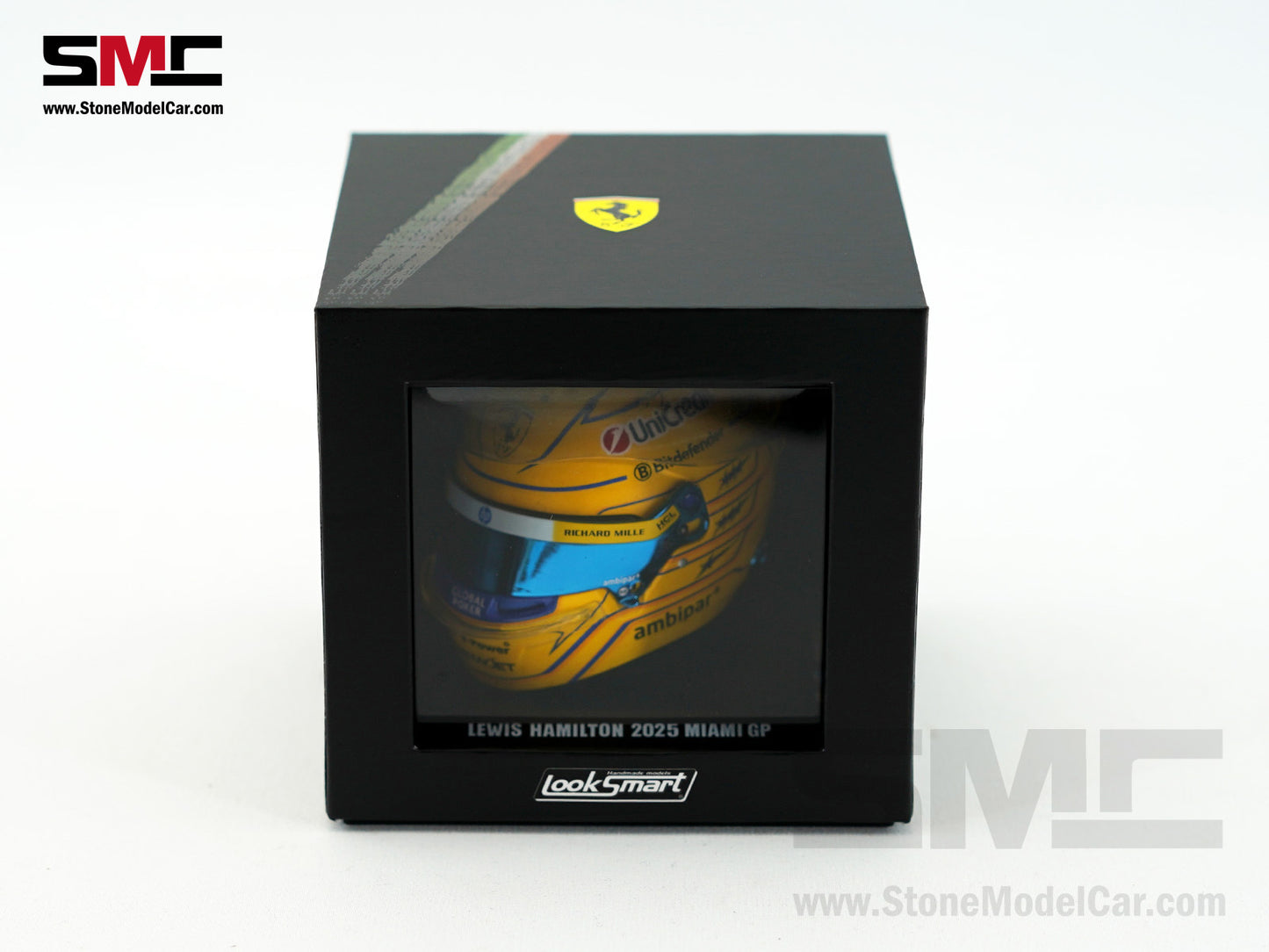 Ferrari HP F1 SF-25 #44 Lewis Hamilton Miami GP 2025 Looksmart 1:5 BELL Helmet