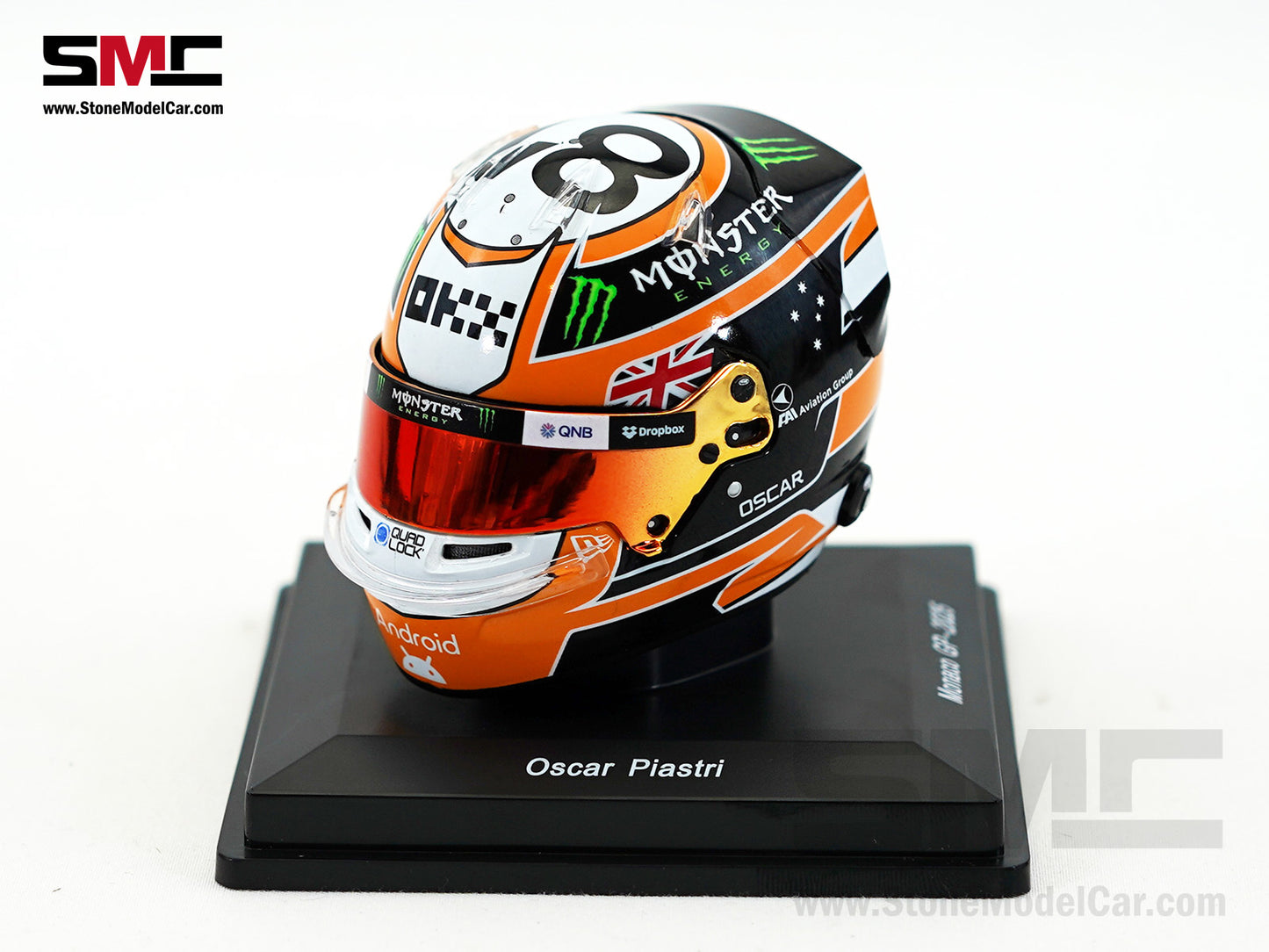 McLaren F1 MCL39 #81 Oscar Piastri Monaco GP 2025 Special Livery Spark 1:5 Helmet
