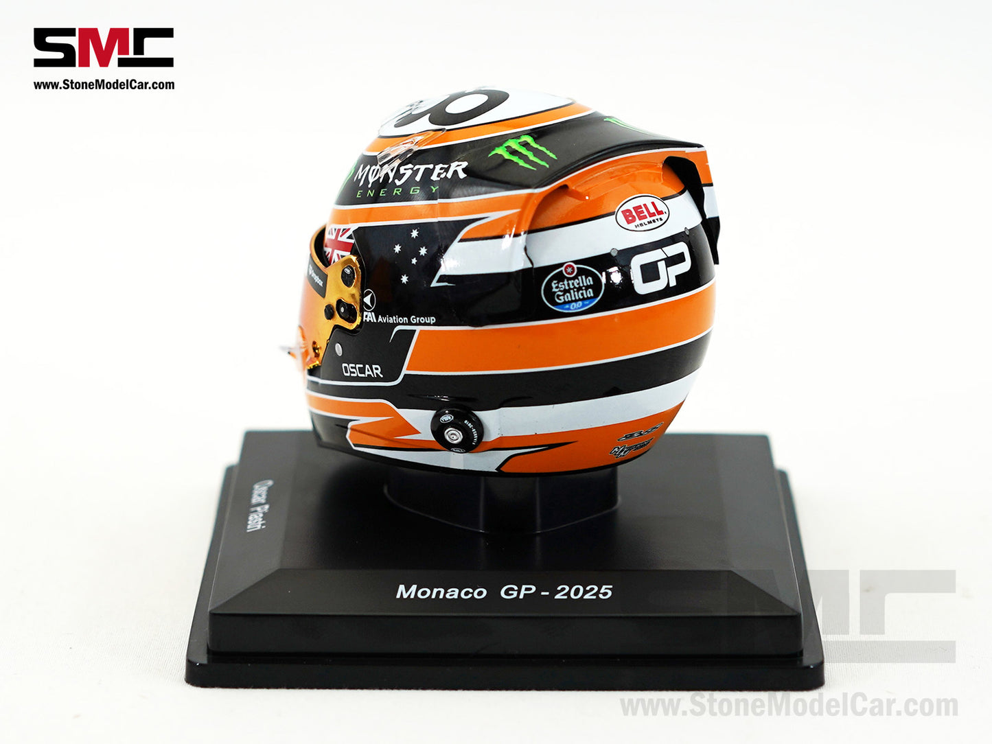 McLaren F1 MCL39 #81 Oscar Piastri Monaco GP 2025 Special Livery Spark 1:5 Helmet