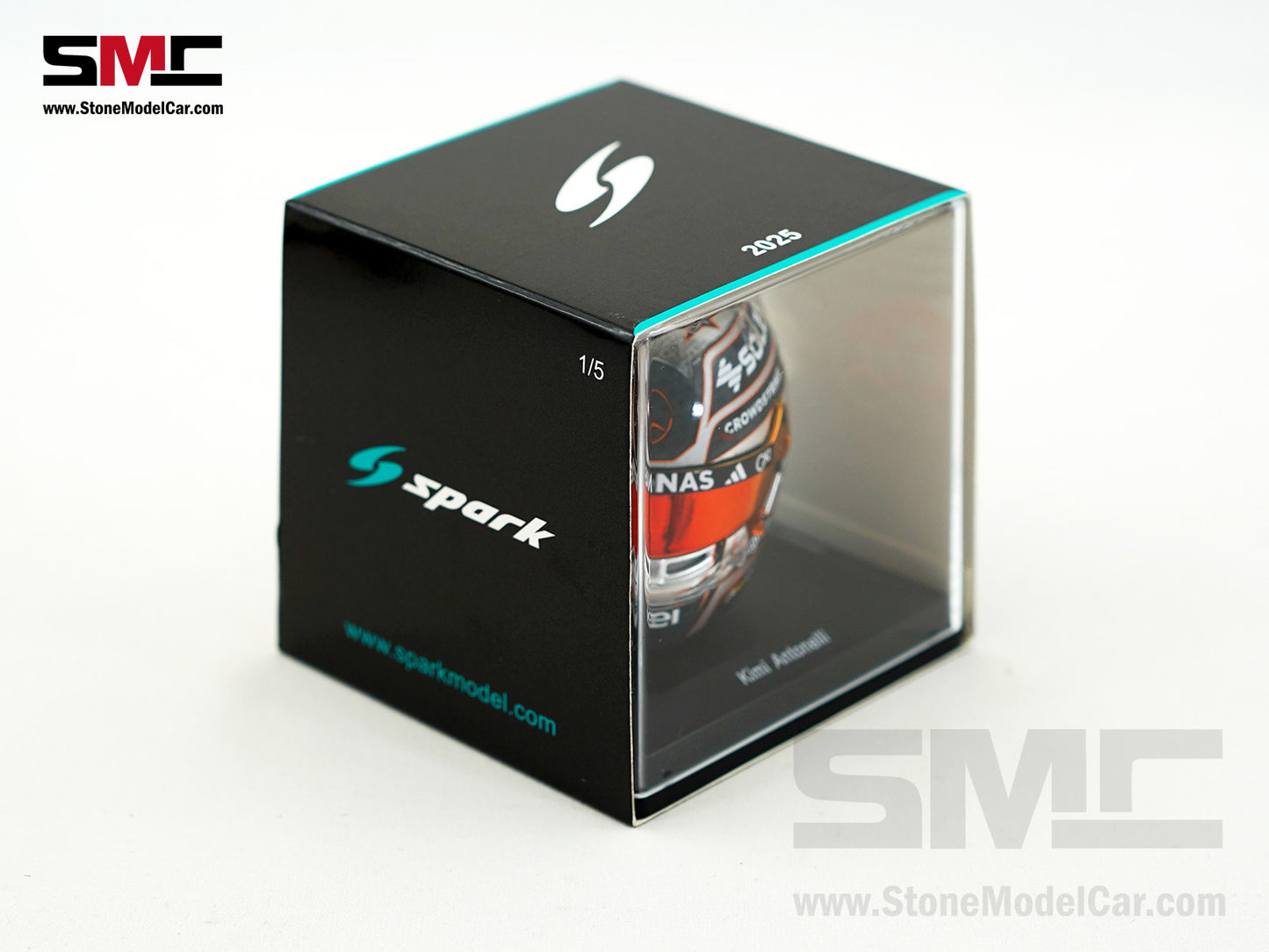 Mercedes F1 W16 #12 Kimi Antonelli British GP 2025 Spark 1:5 Miniature Helmet