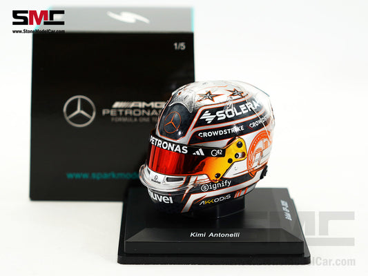 Mercedes F1 W16 #12 Kimi Antonelli British GP 2025 Spark 1:5 Miniature Helmet