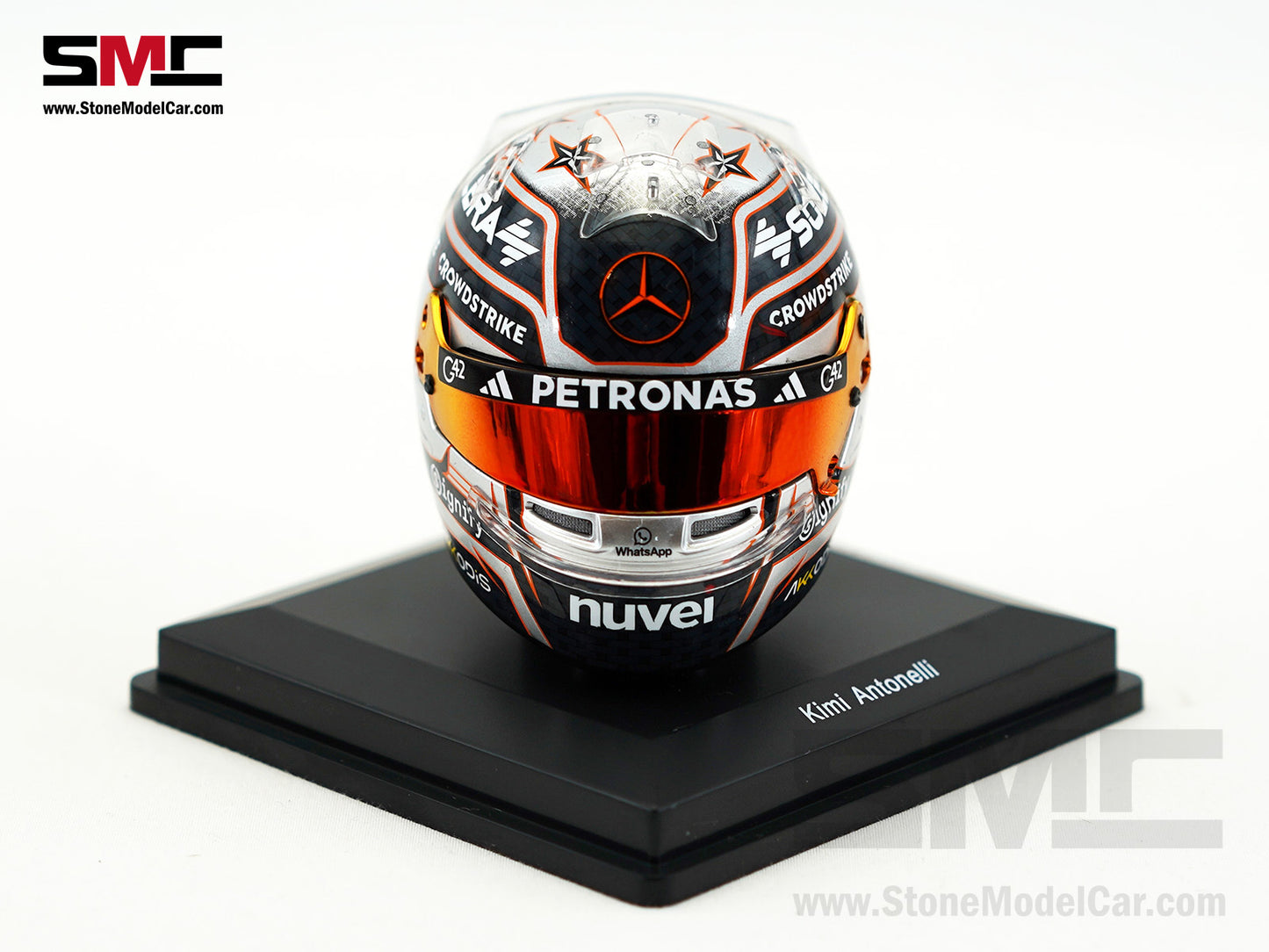 Mercedes F1 W16 #12 Kimi Antonelli British GP 2025 Spark 1:5 Miniature Helmet