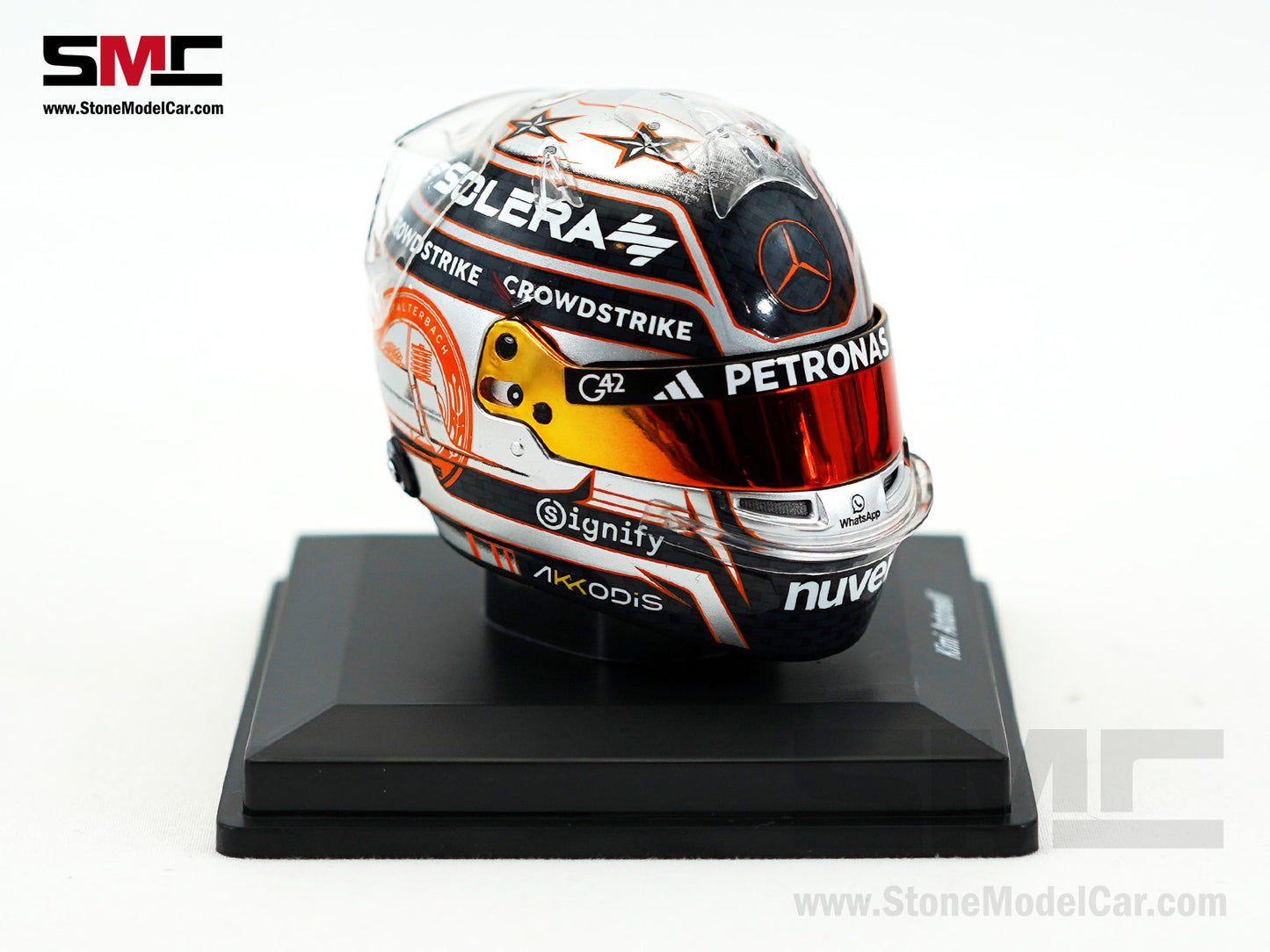 Mercedes F1 W16 #12 Kimi Antonelli British GP 2025 Spark 1:5 Miniature Helmet