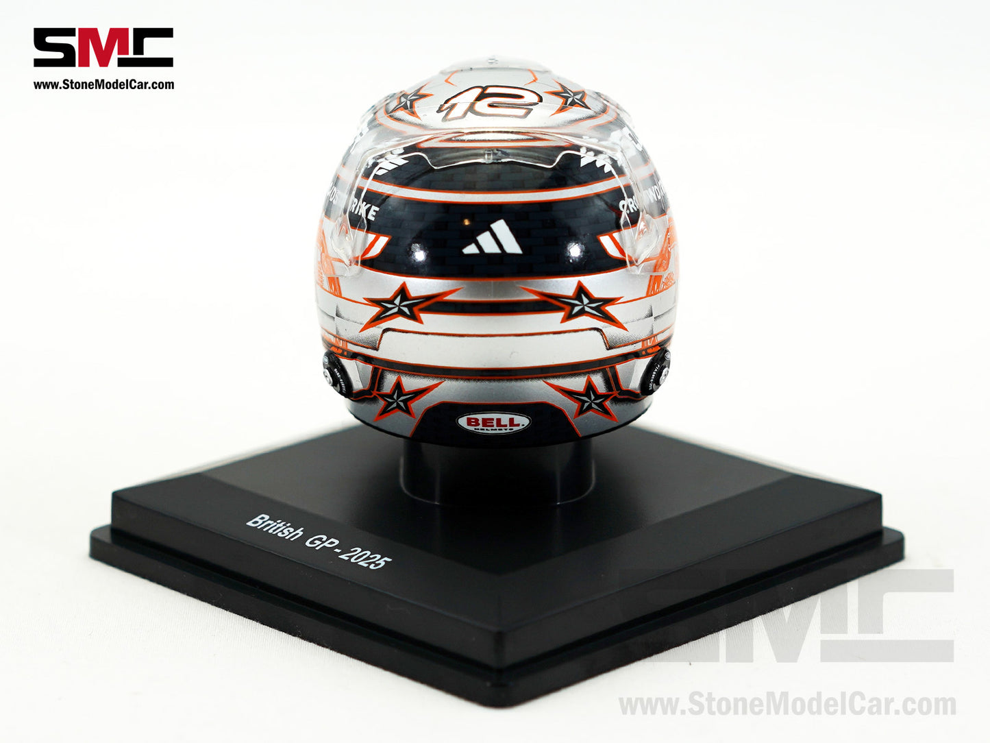Mercedes F1 W16 #12 Kimi Antonelli British GP 2025 Spark 1:5 Miniature Helmet