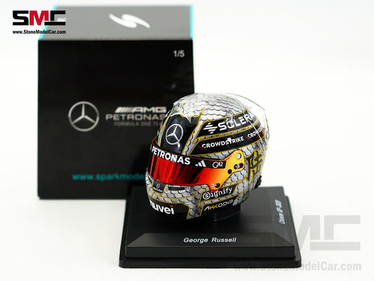 Mercedes F1 W16 #63 George Russell Chinese GP 2025 Spark 1:5 Miniature Helmet