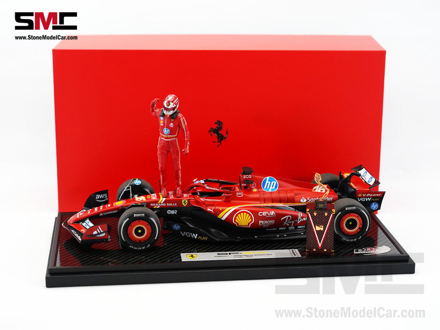 Ferrari F1 SF-24 #16 Charles Leclerc Winner Monaco GP 2024 BBR 1:18 Special Edition
