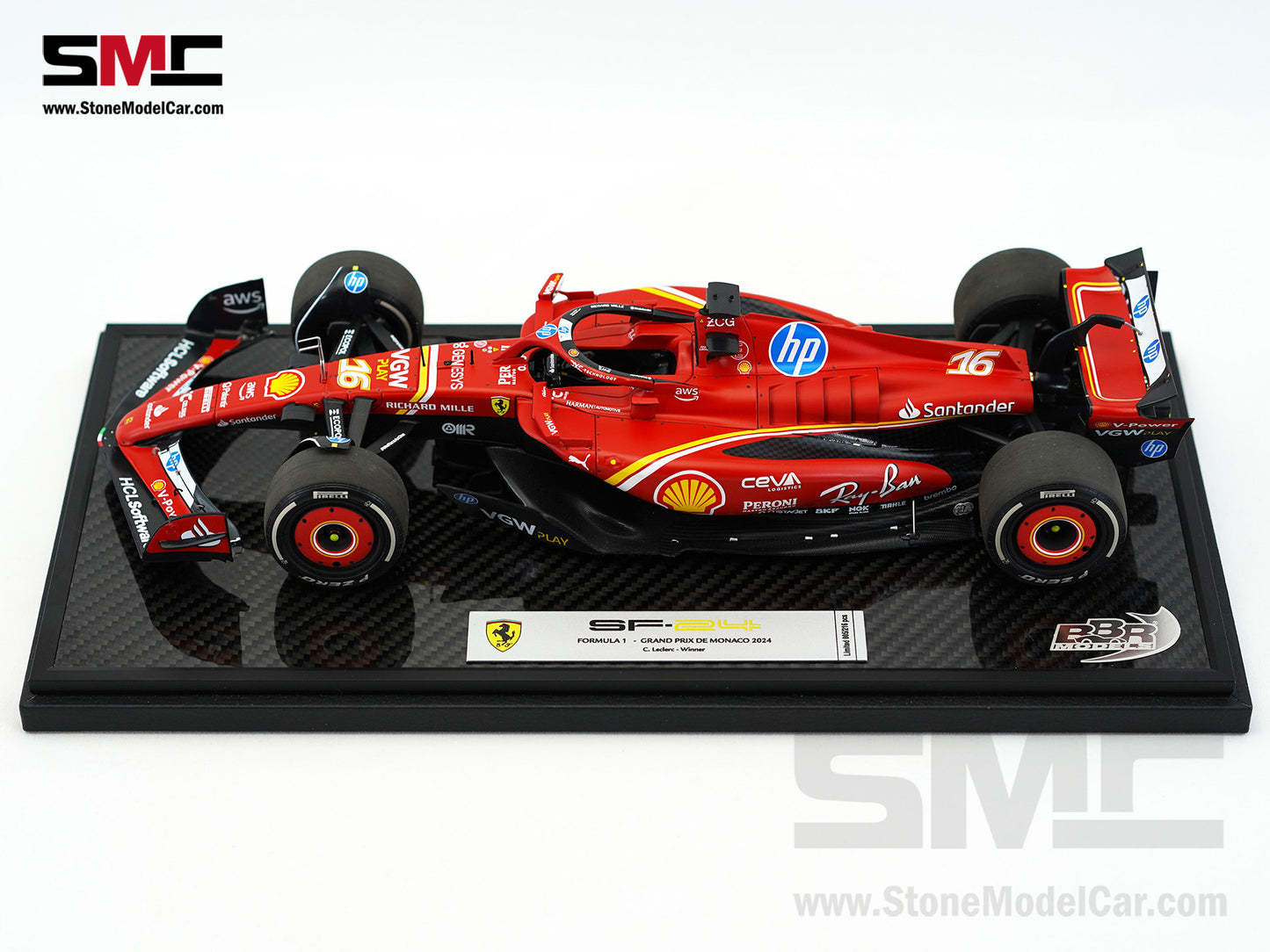 Ferrari F1 SF-24 #16 Charles Leclerc Winner Monaco GP 2024 BBR 1:18 Special Edition