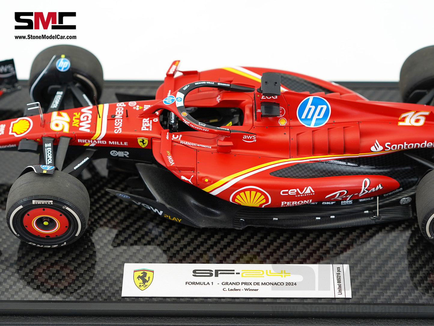 Ferrari F1 SF-24 #16 Charles Leclerc Winner Monaco GP 2024 BBR 1:18 Special Edition