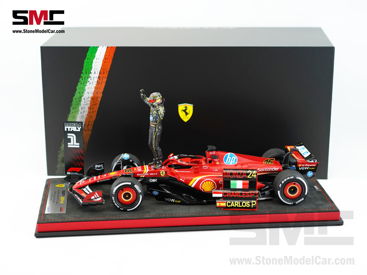 Ferrari F1 SF-24 #16 Charles Leclerc Winner Italy GP 2024 Looksmart 1:18 Special Edition
