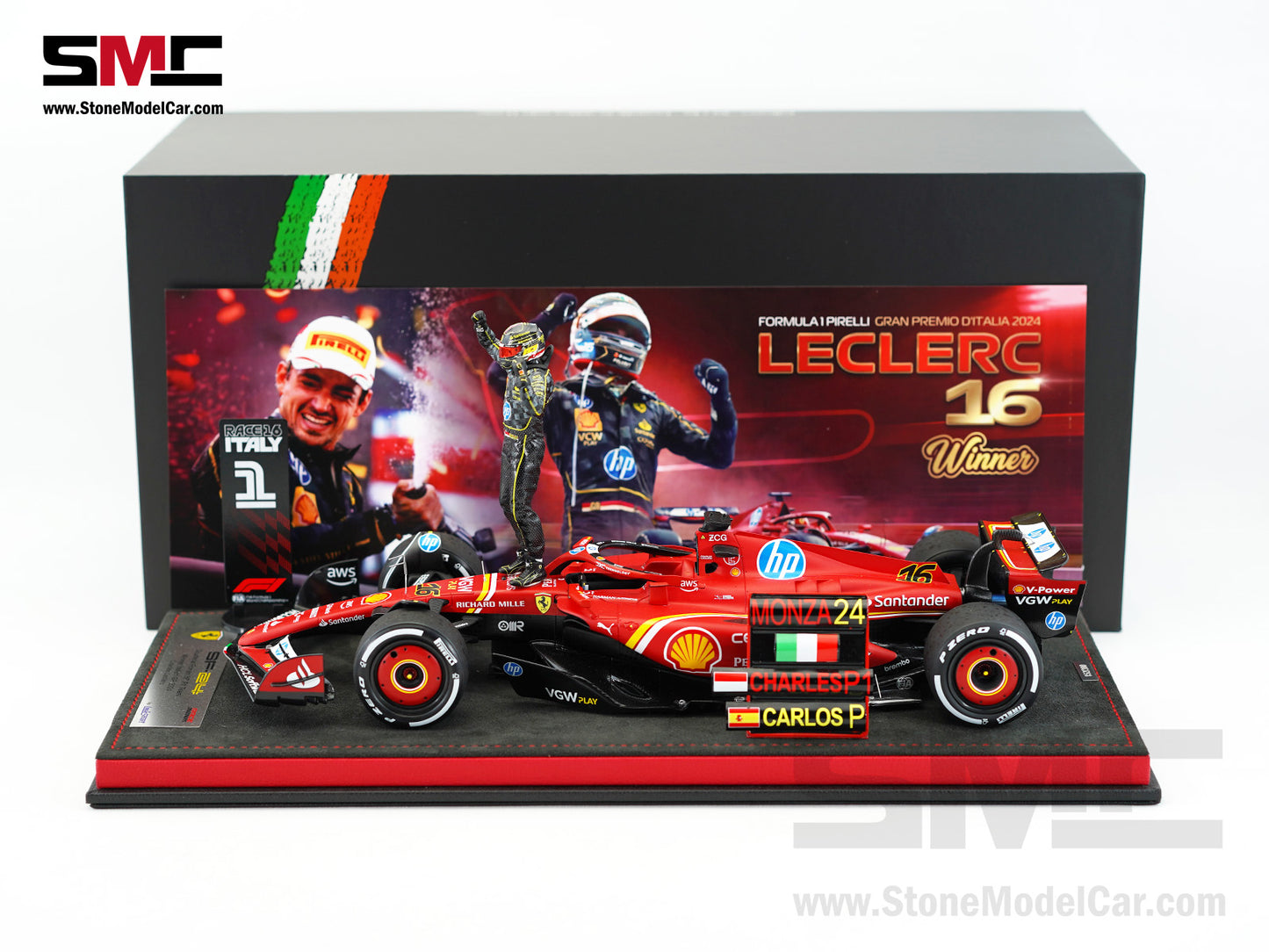 Ferrari F1 SF-24 #16 Charles Leclerc Winner Italy GP 2024 Looksmart 1:18 Special Edition