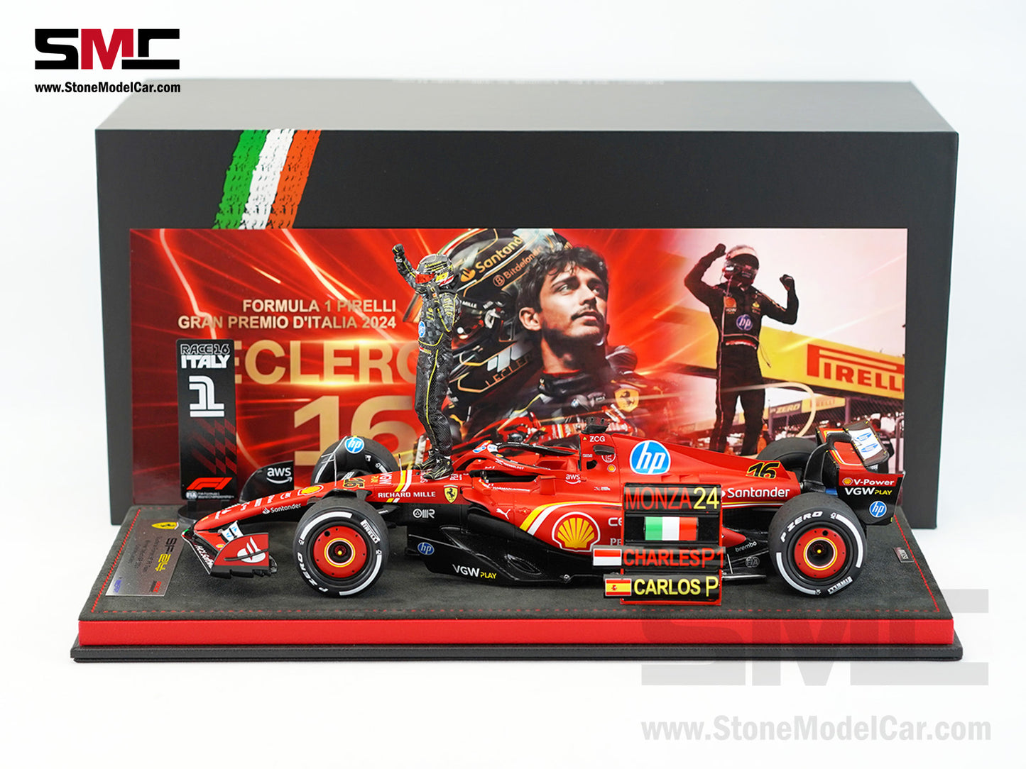 Ferrari F1 SF-24 #16 Charles Leclerc Winner Italy GP 2024 Looksmart 1:18 Special Edition