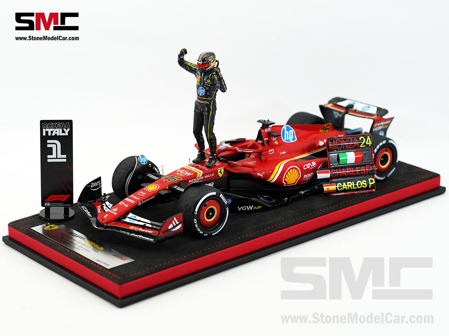 Ferrari F1 SF-24 #16 Charles Leclerc Winner Italy GP 2024 Looksmart 1:18 Special Edition