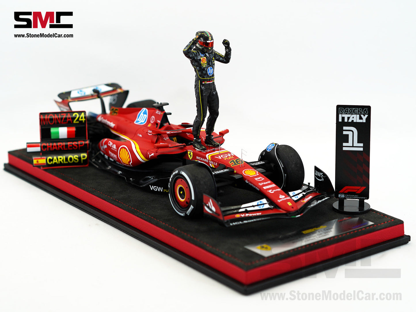 Ferrari F1 SF-24 #16 Charles Leclerc Winner Italy GP 2024 Looksmart 1:18 Special Edition