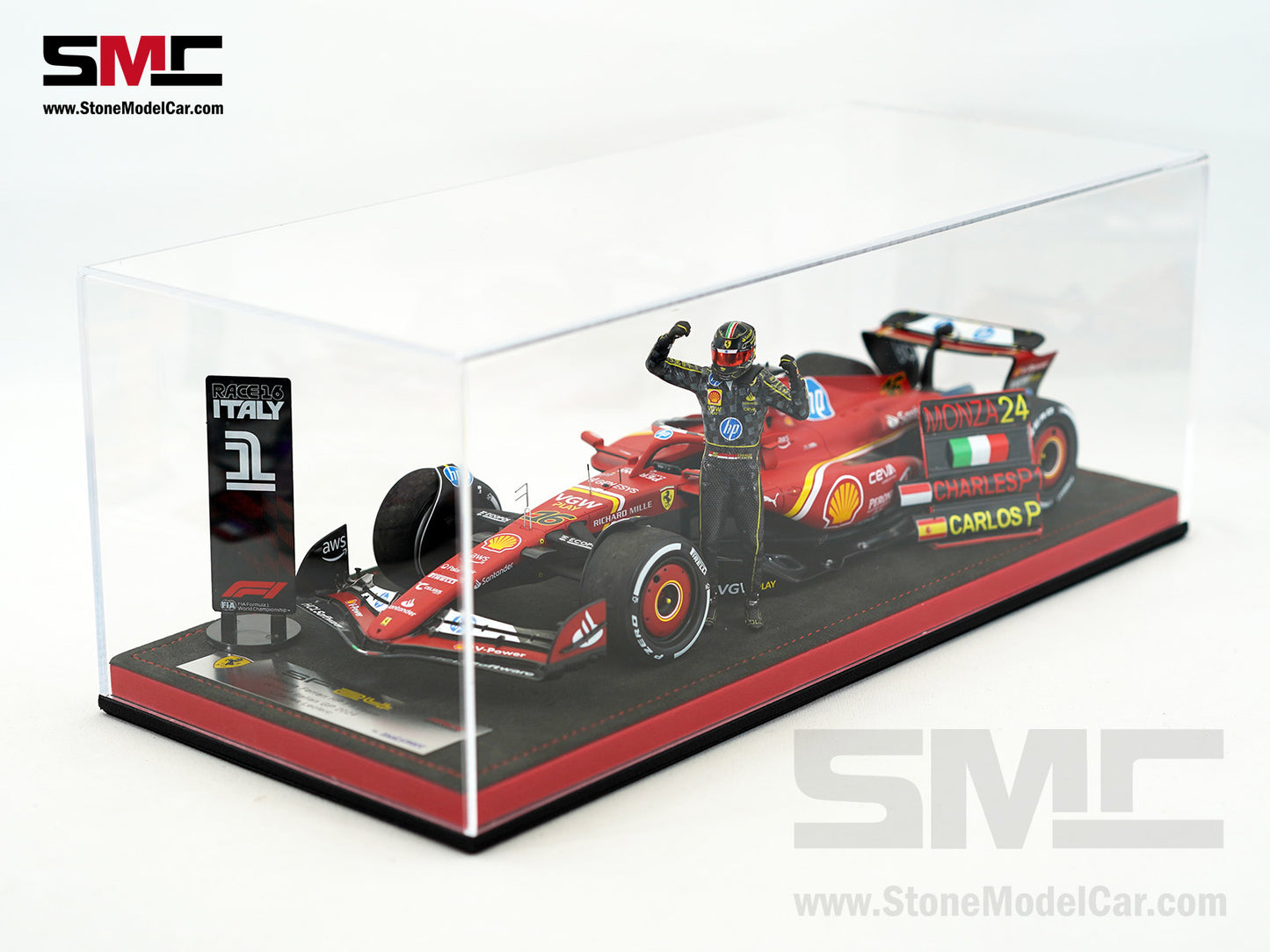 Ferrari F1 SF-24 #16 Charles Leclerc Winner Italy GP 2024 Looksmart 1:18 Special Edition