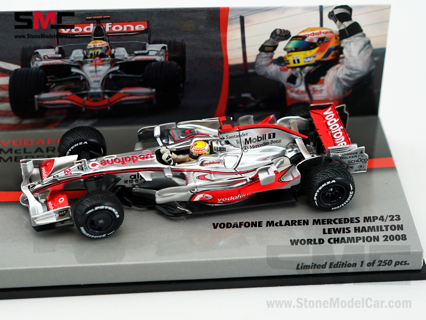 McLaren F1 MP4-23 #22 Lewis Hamilton Brazil 2008 World Champion 1:43 MINICHAMPS