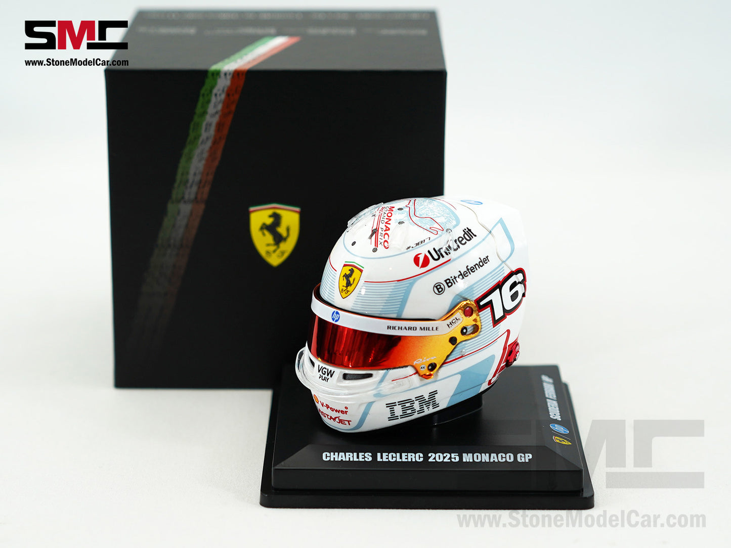 Ferrari HP F1 SF-25 #16 Charles Leclerc Monaco GP 2025 Looksmart 1:5 BELL Helmet