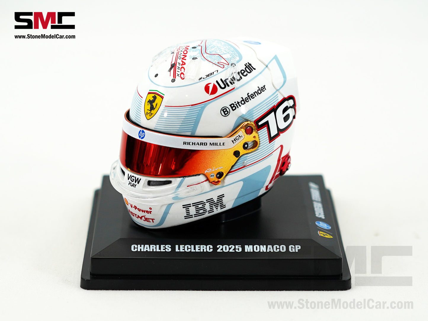 Ferrari HP F1 SF-25 #16 Charles Leclerc Monaco GP 2025 Looksmart 1:5 BELL Helmet