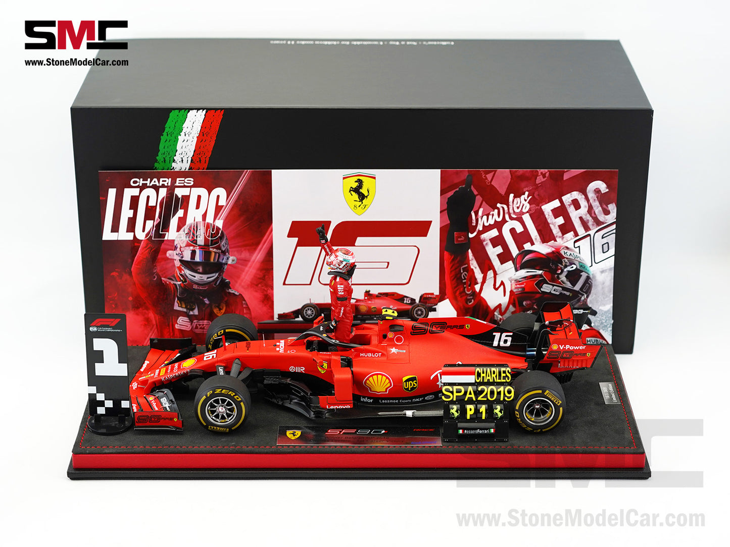 Ferrari F1 SF90 #16 Charles Leclerc Winner Belgium GP 2019 Looksmart 1:18 Special Edition