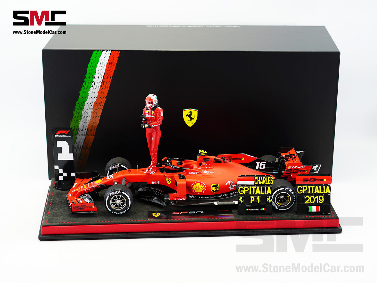 Ferrari F1 SF90 #16 Charles Leclerc Winner Italy Monza GP 2019 Looksmart 1:18 Special Edition
