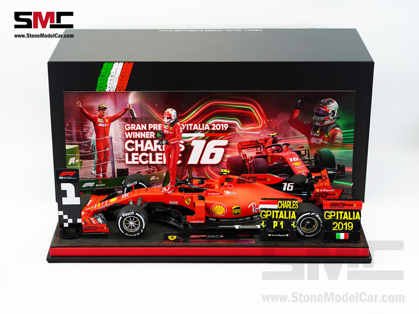 Ferrari F1 SF90 #16 Charles Leclerc Winner Italy Monza GP 2019 Looksmart 1:18 Special Edition